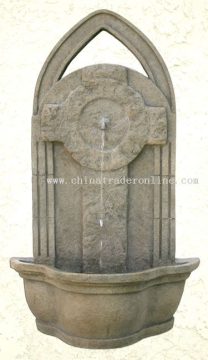 Sandstone Finish Maze Cross Wall Fountain